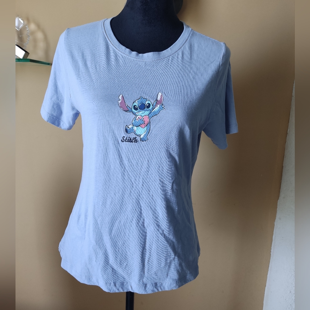 Disney Light Blue Stitch T-shirt Size L